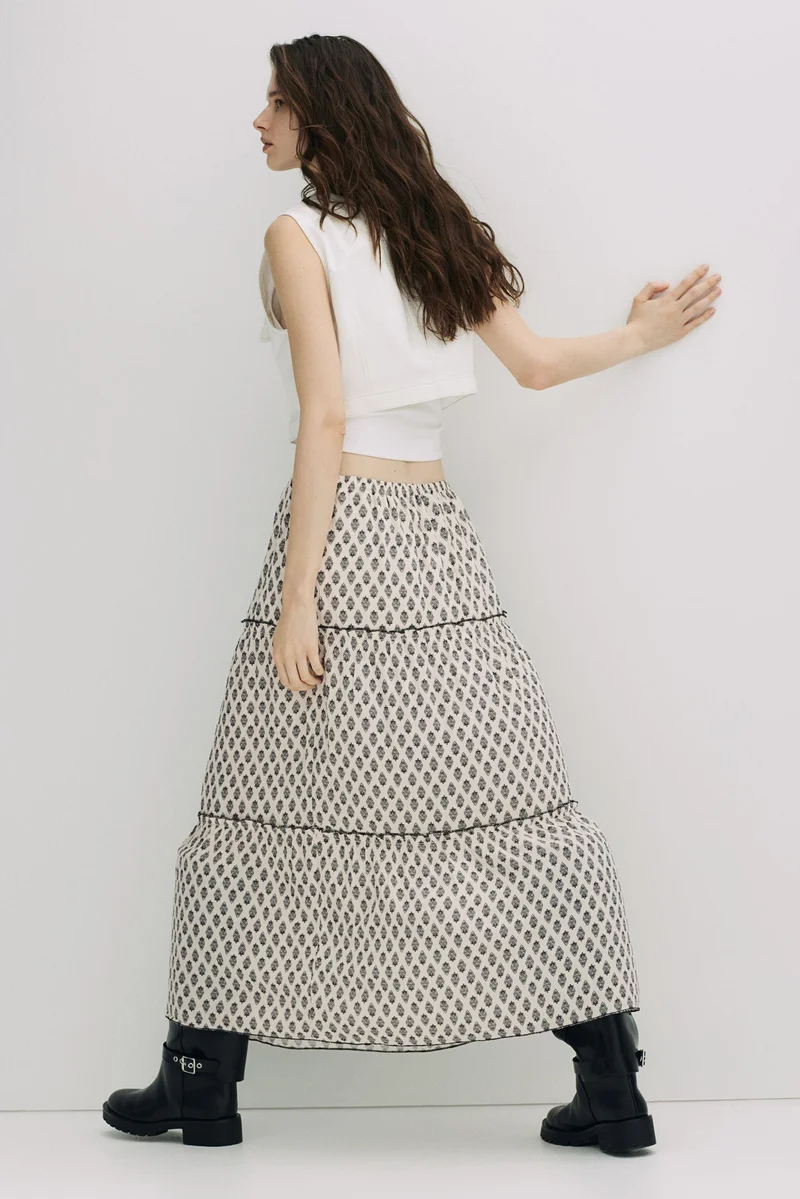 H&M Crinkled maxi skirt