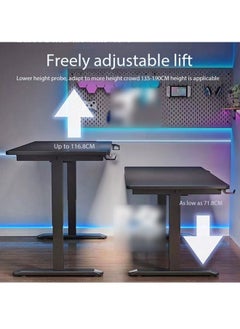 fashionhome Multifunctional Modern Design Electronic Control Adjustable Height Computer Desk Gaming Table with Cup Holder and Hook Workstation Study Table Working Desk for Home and Office 120x60x75 cm  - Image 5