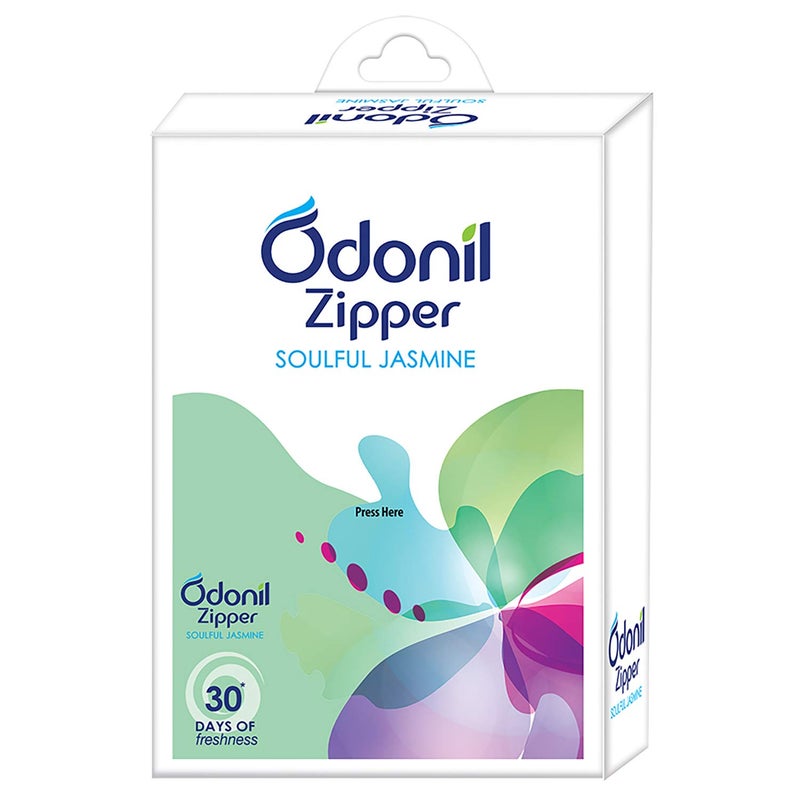 Odonil Bathroom Air Freshener Zipper Soulful Jasmine - 60gm (10gm*6) - Image 4