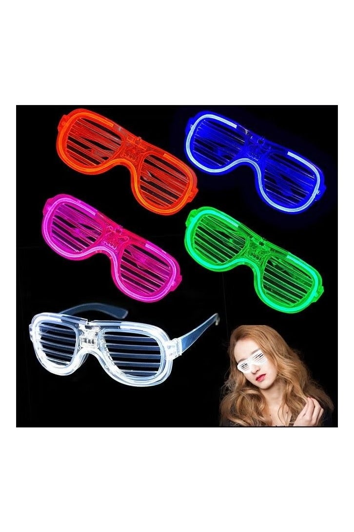 5-Piece Party Eyeglasses, LED Sunglasses Glow in The Dark Eyewear, 3 Light Modes Light up Glasses Toys for Party Supplies - Image 4