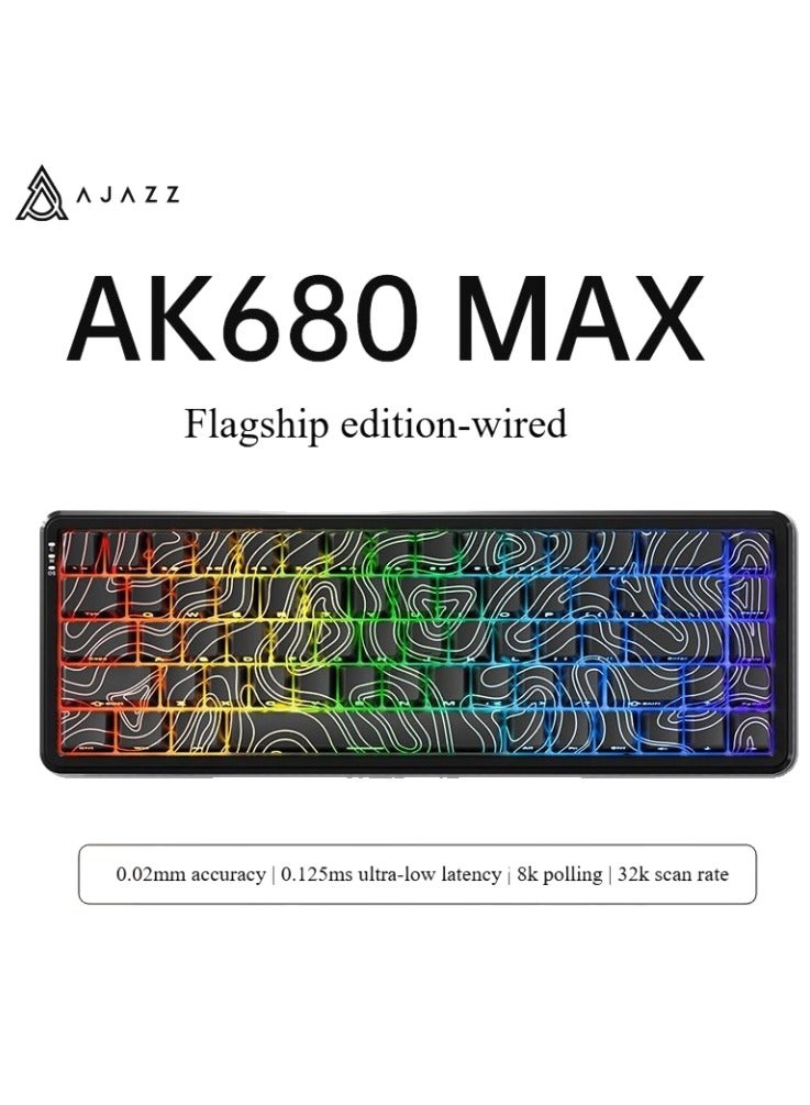 Ajazz AK680 MAX Wired Gaming Keyboard, Fast Actuation Keyboard, Magnetic Switch, 8KHz RGB Hot Swappable Full Keys, Custom Hot Swappable Gaming Keyboard - Image 1