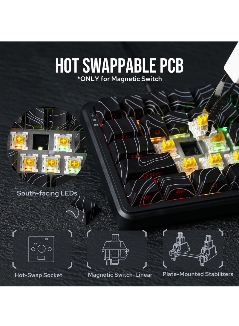 Ajazz AK680 MAX Wired Gaming Keyboard, Fast Actuation Keyboard, Magnetic Switch, 8KHz RGB Hot Swappable Full Keys, Custom Hot Swappable Gaming Keyboard - Image 5