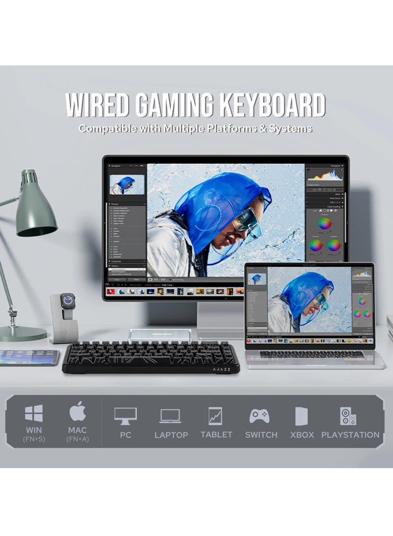 Ajazz AK680 MAX Wired Gaming Keyboard, Fast Actuation Keyboard, Magnetic Switch, 8KHz RGB Hot Swappable Full Keys, Custom Hot Swappable Gaming Keyboard - Image 4