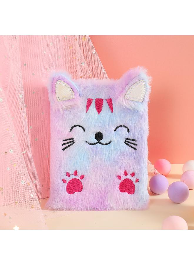 Bluejw Cats Cute Plush Notebook Children's Writing Cartoon Book Girl's Hand Account Book Journal Birthday Gift For Women - Image 1