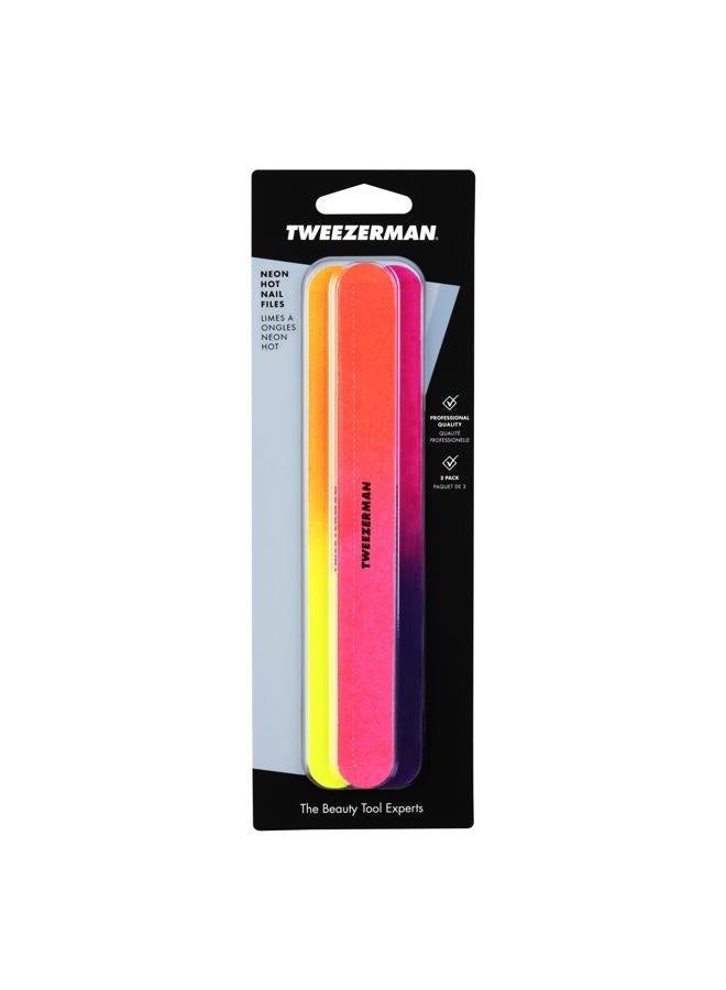 Tweezerman Piece Neon Hot Nail Files, Assorted 3 Count - Image 4