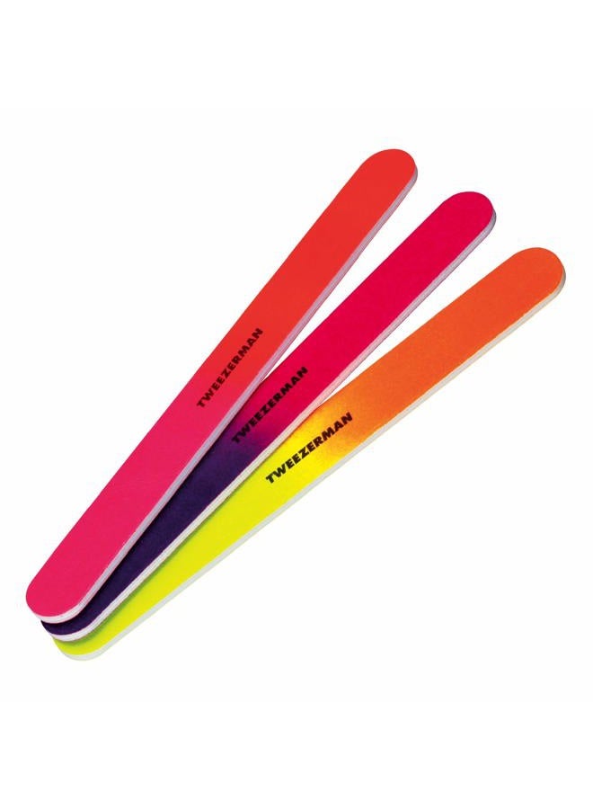 Tweezerman Piece Neon Hot Nail Files, Assorted 3 Count - Image 1