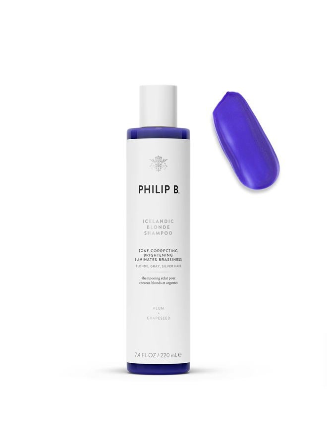 PHILIP B Icelandic Blonde Shampoo, 7.4 fl. oz. (220 ml) - Tone Correcting, Brightening, Eliminates Brassiness, For Blonde, Gray or Silver Hair - Image 1