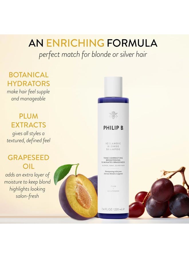 PHILIP B Icelandic Blonde Shampoo, 7.4 fl. oz. (220 ml) - Tone Correcting, Brightening, Eliminates Brassiness, For Blonde, Gray or Silver Hair - Image 3