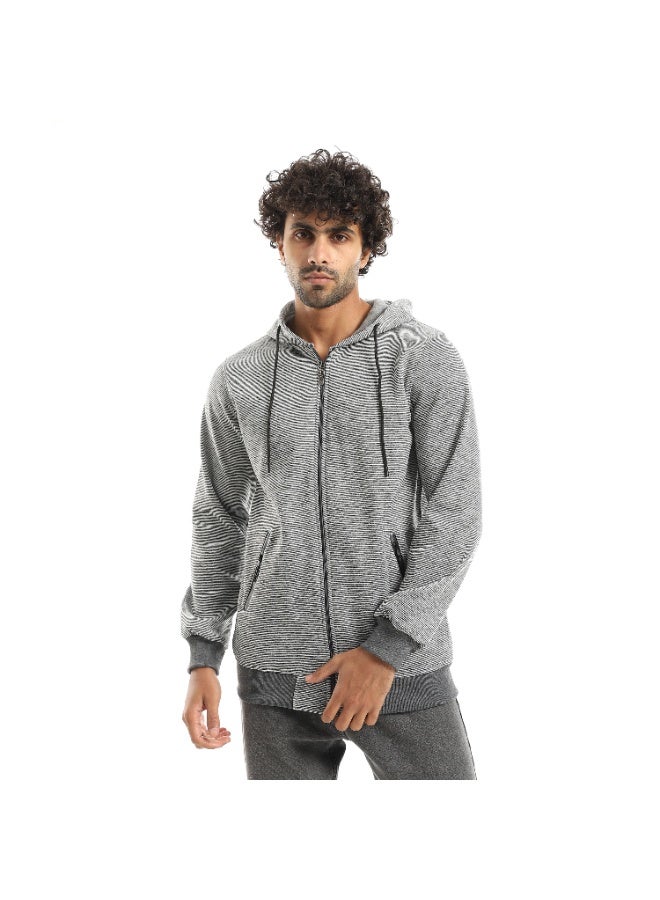 Caesar Men's hoodie with hood and front zipper - Image 1
