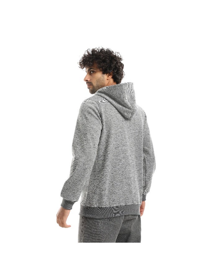 Caesar Men's hoodie with hood and front zipper - Image 3