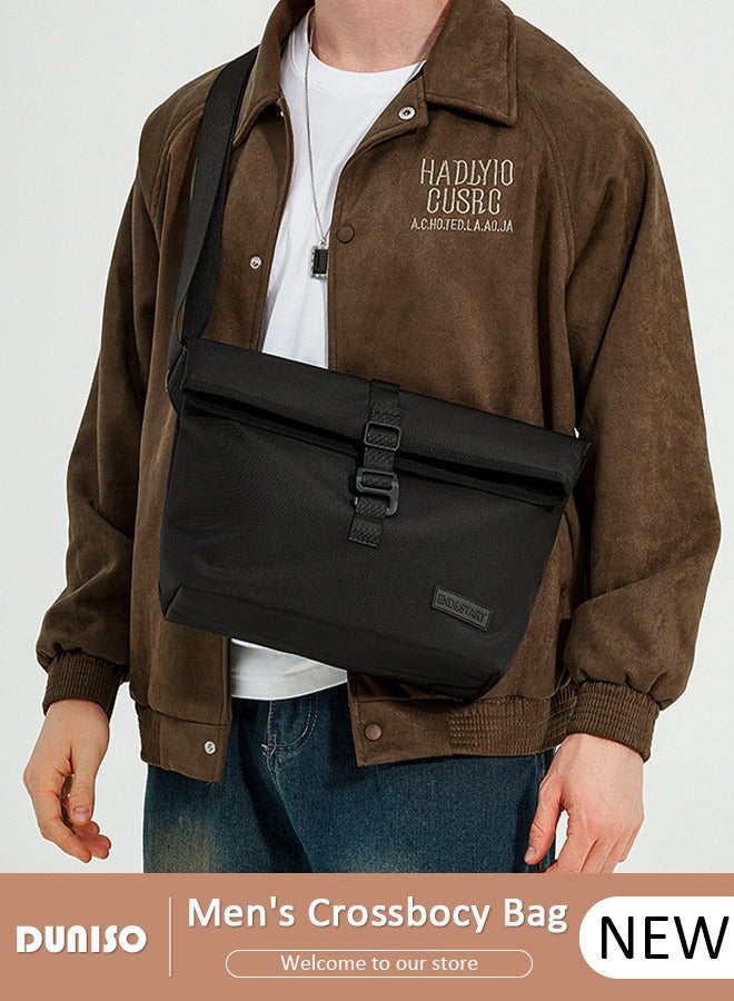 DUNISO Small Crossbody Bag for Men, Mini Messenger Bag Side Shoulder Bag for Phone Passport, Casual Satchel Bag Phone Purse, Mini Sling Bag Fanny Pack Water Resistant for Travelling, Hiking - Image 1