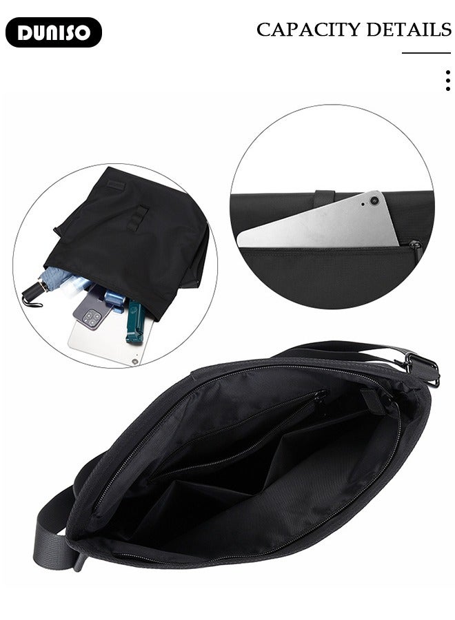 DUNISO Small Crossbody Bag for Men, Mini Messenger Bag Side Shoulder Bag for Phone Passport, Casual Satchel Bag Phone Purse, Mini Sling Bag Fanny Pack Water Resistant for Travelling, Hiking - Image 3