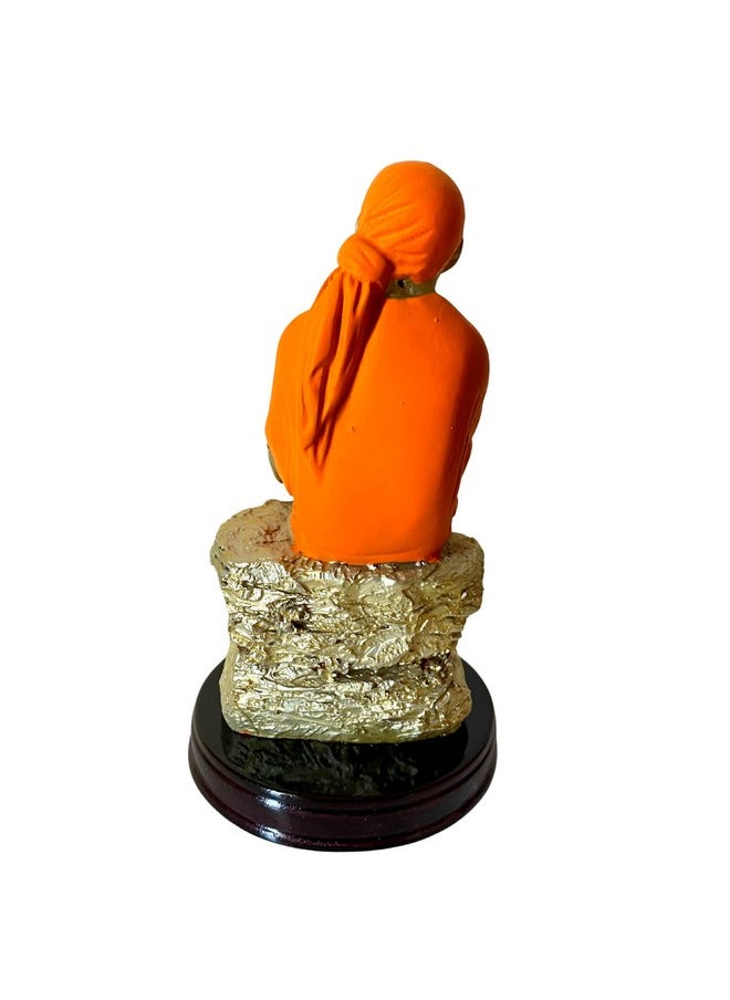 Premium Sai Baba Murti | Lord Sai Baba Idol Sitting On Stone Antique | Resin Sai Baba Murti Statue for Car Pooja | Religious Murti (9.5 cm x 9.5 cm x 17 cm, Orange) Sai Sandhya - pzsku/ZC0E635B5B58095996D9DZ/45/_/1741429471/a905c929-fd50-4612-9a06-2116e0043826