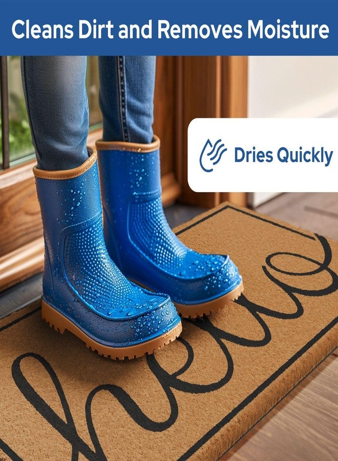 Barnyard Designs Natural Coco Coir Heavy Duty Backing Doormat - Large Cute Non-Slip Front Door Welcome Mat for Outside Entrance or Porch Entry, Brown (17x30, Hello) - Image 4