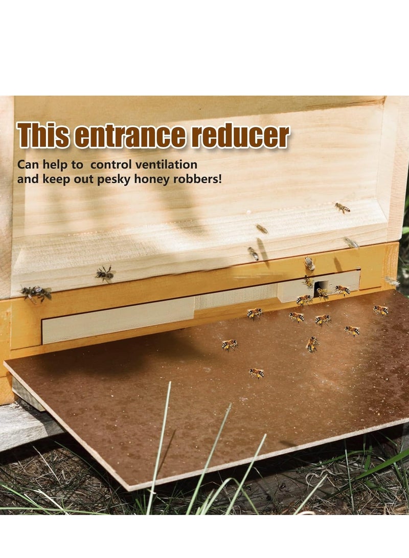 Suntown 5 Pack Beehive Entrance Reducer 10 Frame Wood Bee Hive for Beekeeping 2 Size Openings Control Ventilation and Keep Out Honey Robbers Supplies and Separating Guard Tool - Image 3