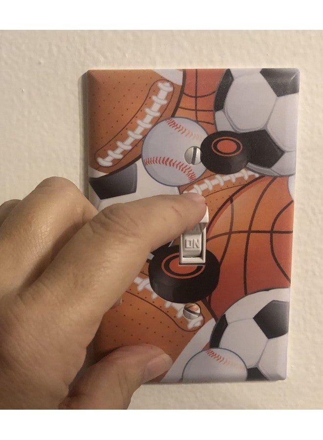 Create-A-Mural Kids Sports Decor Light Switch Cover Plate Soccer Football Baseball Hockey Decorative Nursery Teen Toddler Room Bedroom Bathroom Playroom Diy Wall Decoration (Sports) - Image 4