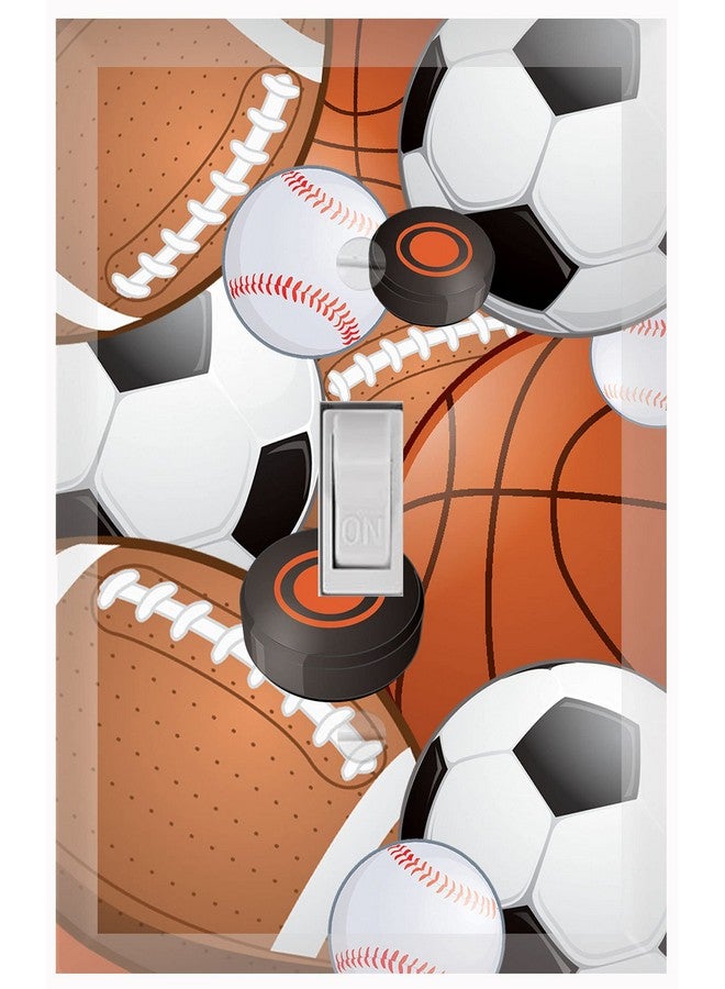 Create-A-Mural Kids Sports Decor Light Switch Cover Plate Soccer Football Baseball Hockey Decorative Nursery Teen Toddler Room Bedroom Bathroom Playroom Diy Wall Decoration (Sports) - Image 2
