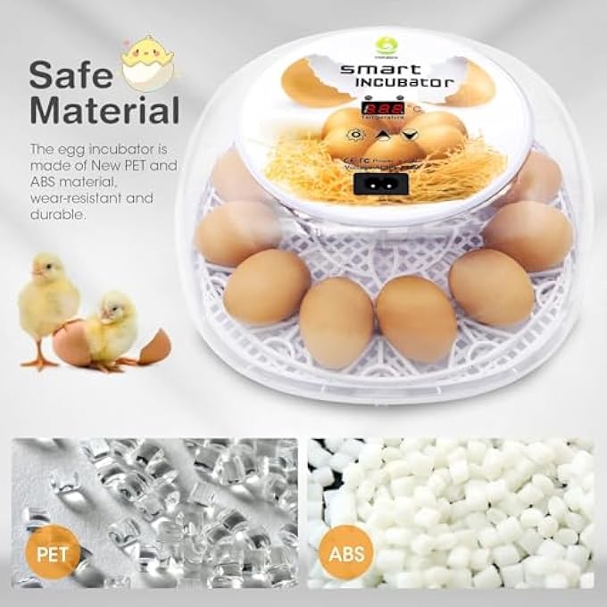 rayihni 12 Egg Incubator For Hatching Eggs With Automatic Turning And Humidity Control Automatic Water Adding For Hatching Chickens Duck Grey - Image 3