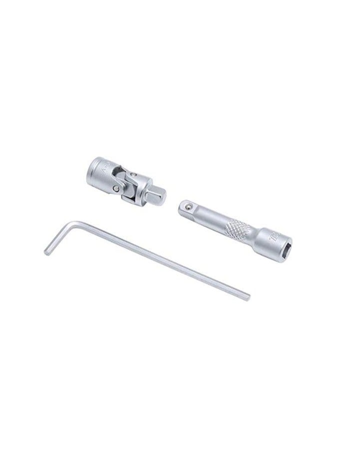 TOTAL 45PCS 1/4" Drive Socket Set – CR-V Steel, Ratchet Wrench, Screwdriver Bits & Accessories, Heat-Treated - Image 3