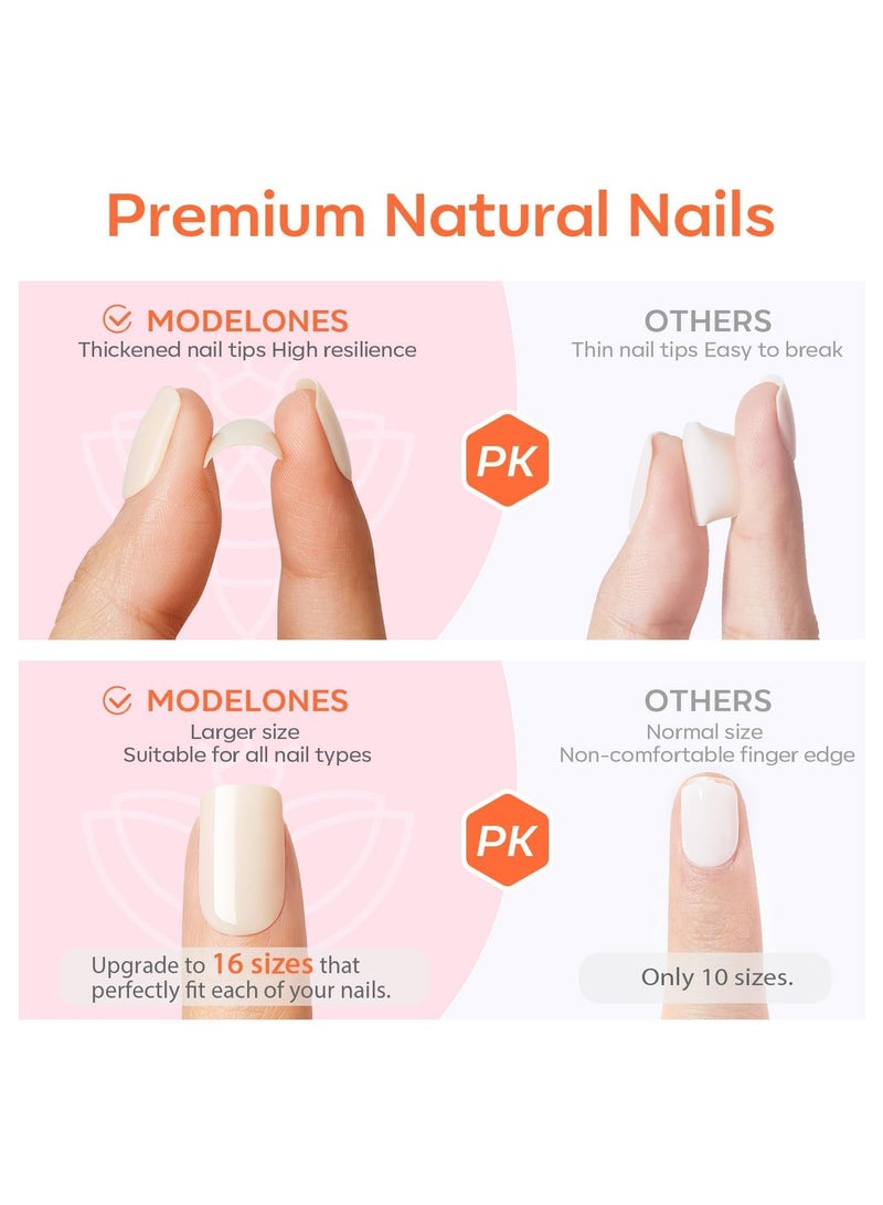 32Pcs Pearl Chrome Press on Nails Almond, Upgrade Short Almond False Nails, Reusable Nail Kit with Nail Glue Adhesive Tabs Mini Nail File, Nails Press Ons 16 Sizes - Image 2