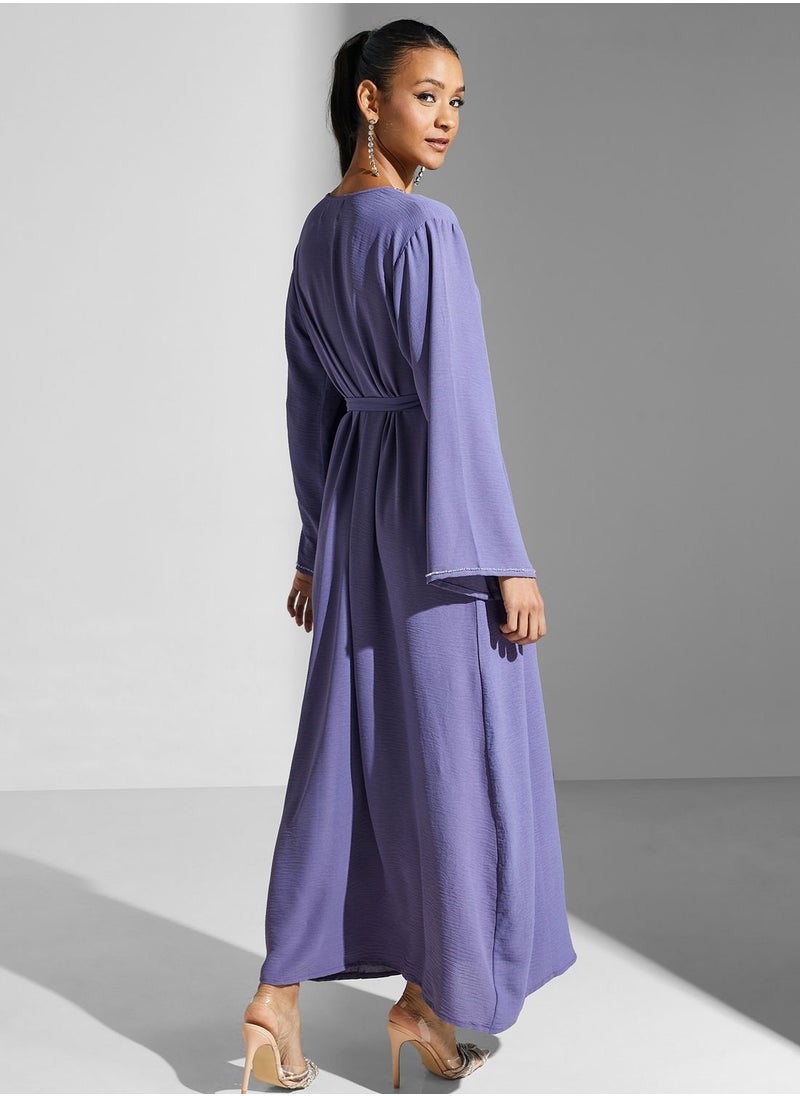 hayas closet - Embellished Belted Jalabiya - Image 1