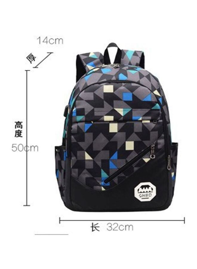 3-Piece Kids Backpack Set Black/Blue/Grey - Image 3