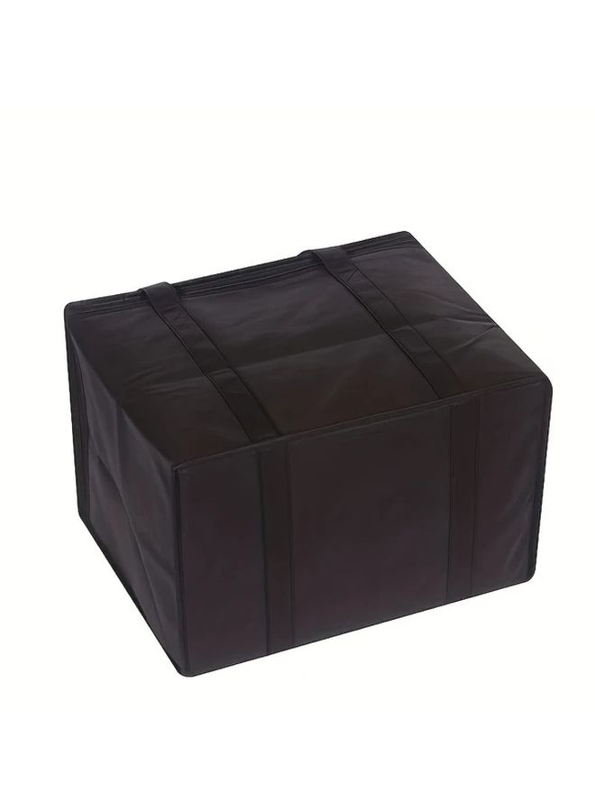 Black Insulated Grocery Bag 2pcs 60lb Capacity Foldable Cooler Tote Multiple Compartments - Image 5