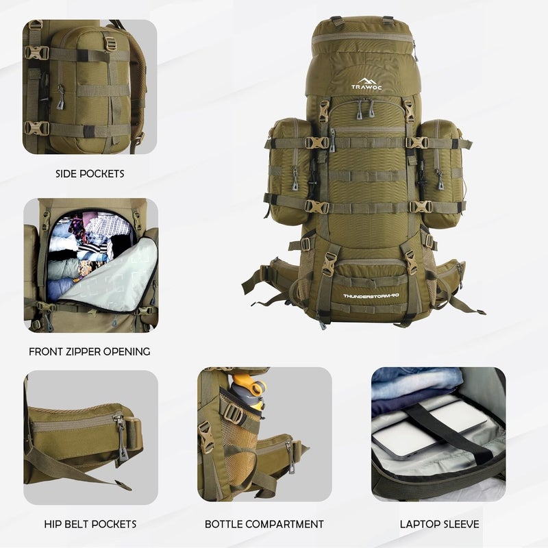 TRAWOC THUNDERSTORM 90L Internal Frame Rucksack - Image 5