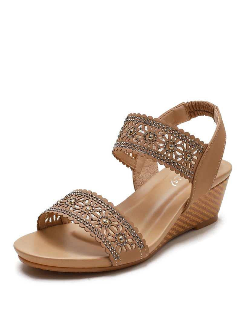 SIKETU Women's New Summer One-Piece With Large Soft Sole Fashionable Wedge And Roman Sandals  - Image 1