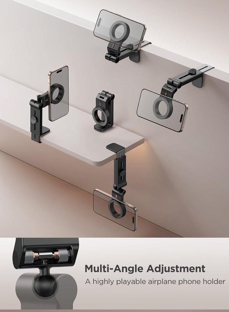 ELTRAZONE 2-Pack Airplane Phone Holder – Hands-Free Mount, Adjustable Stand for iPhone 15 Pro Max, iPhone 14/13/12, Magsafe-Compatible, Travel Essential for Airplane Tray Table, Car & Desk Mount for Smartphones - Image 5