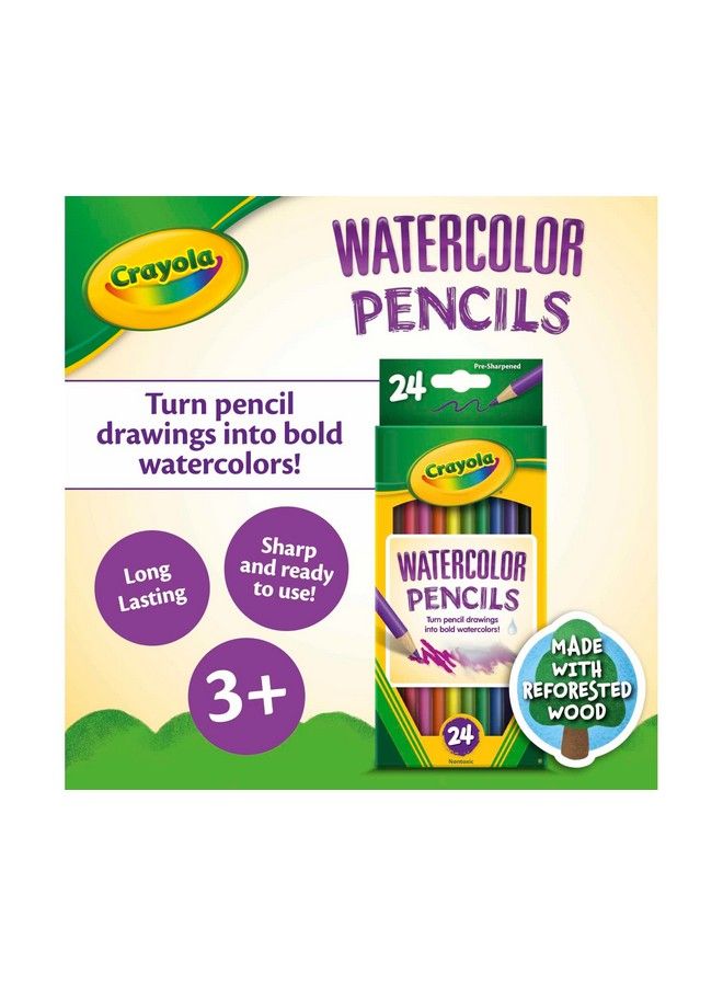 Crayola 24Ct Watercolor Colored Pencils Watercolor Paint Alternative Craft Supplies - Image 5