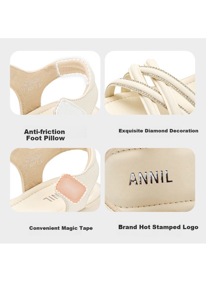 Annil Children's Sandals For Girls, Summer New Style, Soft-soled Student Open-toe Flat Fashionable Princess Shoes 6275 - Image 3