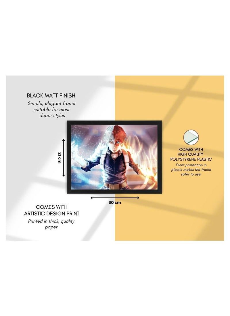 MEC - Digital Wall Art Poster Frame My Hero Academia Todoroki  21X30 cm - Image 1