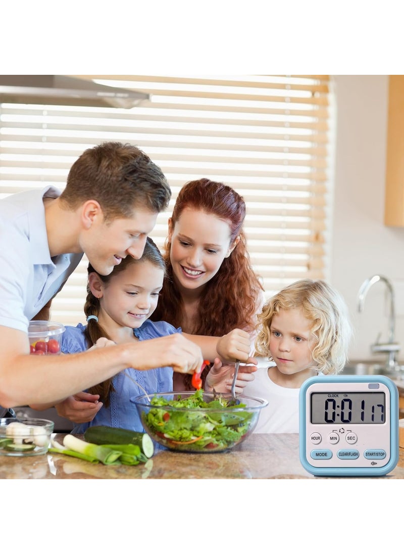 Trifecta Trifecta Digital Kitchen Timer Stop Watch LCD Screen Loud Alarm Strong Magnetic Back and Stand Minute Seconds Count Up Countdown and Simple Operation for Homework Game Exercise Kids Blue  - Image 5