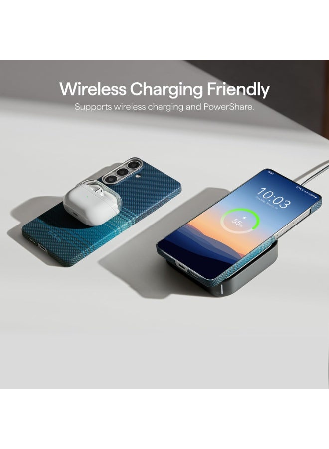 PITAKA حافظة PITAKA لجهاز Samsung Galaxy S26 Plus، 6.7 بوصة، متوافقة مع MagSafe، حافظة فائقة النحافة مع زر آرون، ألياف أراميد 1500D منسوجة [حافظة Edge - شروق القمر] - Image 2