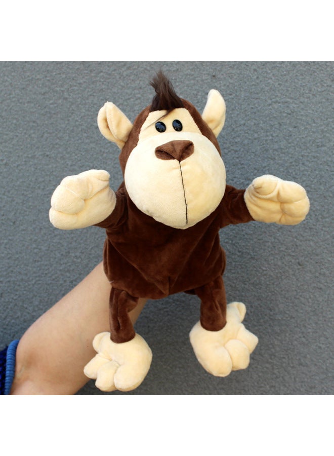 Full-body Hand Doll Toy Animal Gloves Doll Open Mouth Ventroll Doll Parent-child Interactive Performance Early Childhood Education-Color:Monkey-Height:30cm Large Hand Puppet  - Image 1
