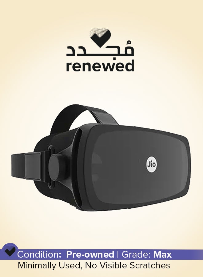 Renewed - JioDive 360° VR Headset | Enjoy Live Cricket Like TATA IPL, TATA WPL & All Team India Matches in 360° All Year on JioCinema | YouTube 360° Videos | 4.7”-6.7" Screen Size | Android & iOS Phone Support -Black