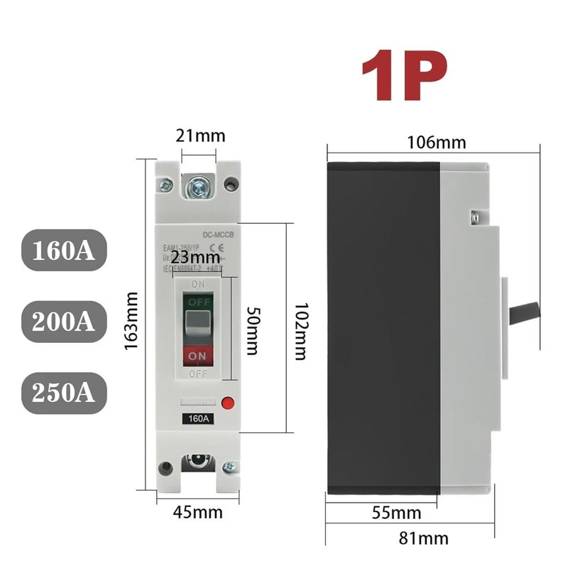 2P 63A DC قاطع دائرة مصبوب للطاقة الشمسية MCCB مفتاح حماية من التحميل الزائد لنظام الطاقة الكهروضوئية PV - Image 4