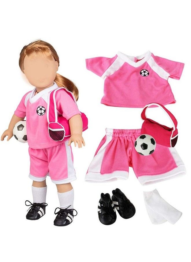 Dress Along Dolly Soccer Uniform 6 Pc Premium Handmade Outfit For All 18 Inch Dolls Clothes Accessories Set  - Image 1
