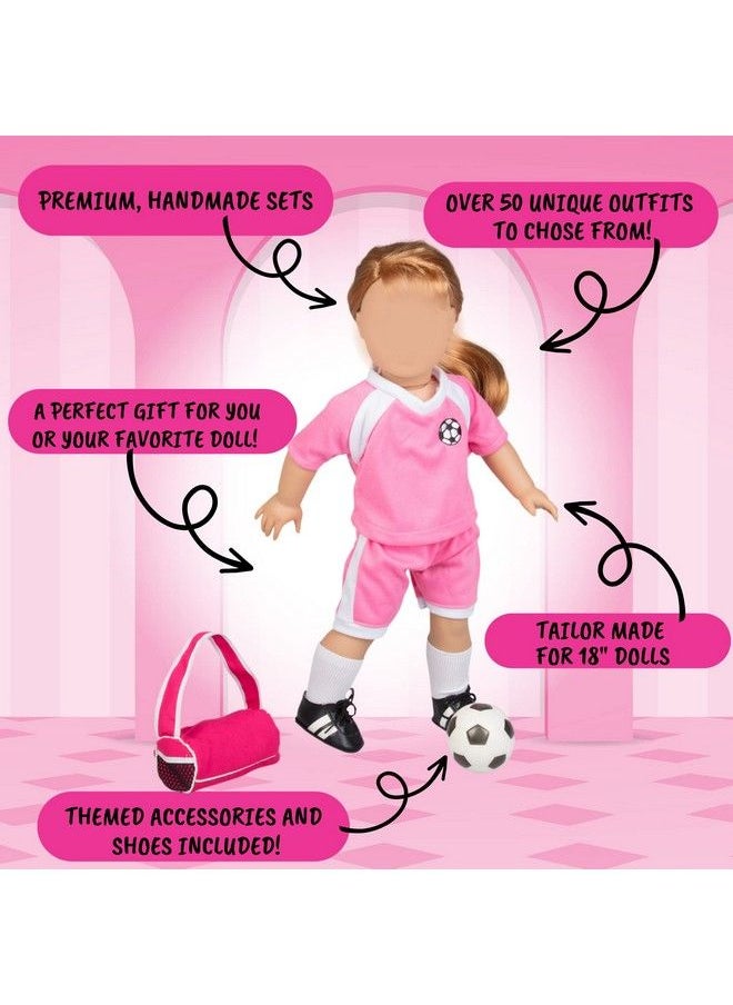 Dress Along Dolly Soccer Uniform 6 Pc Premium Handmade Outfit For All 18 Inch Dolls Clothes Accessories Set  - Image 5