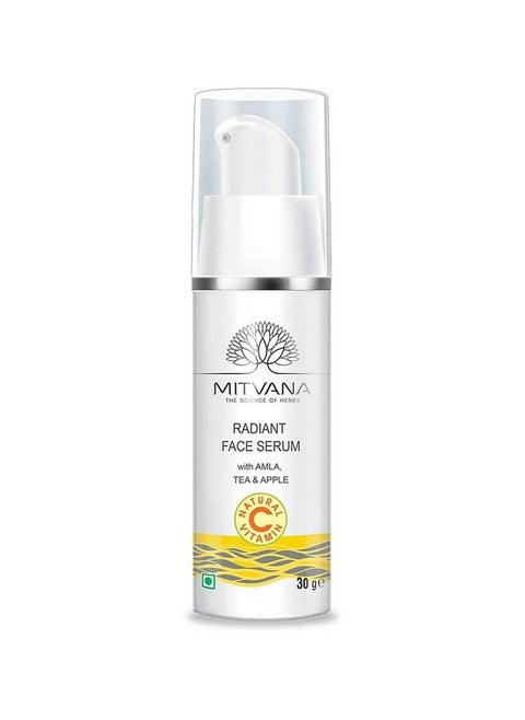 Radiant Face Serum With Amla, Tea & Apple With Natural Vitamin C For Glowing, Bright& Youthful Skin| Fades Pigmentation|Reduces Fine Lines 30Ml