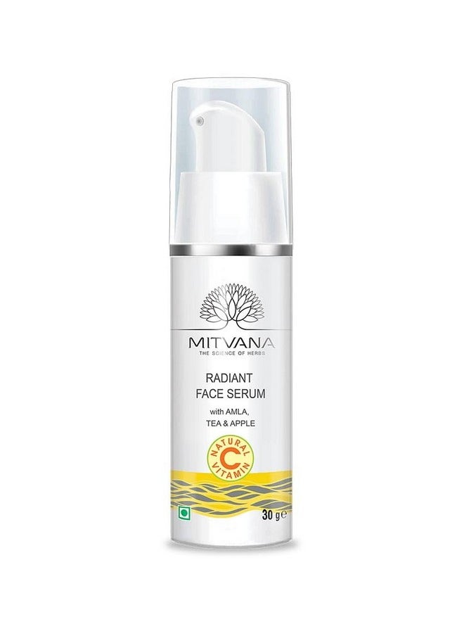 MITVANA - Radiant Face Serum With Amla, Tea & Apple With Natural Vitamin C For Glowing, Bright& Youthful Skin| Fades Pigmentation|Reduces Fine Lines 30Ml - Image 1