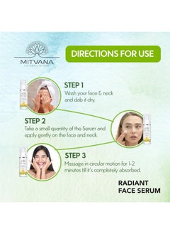 MITVANA Radiant Face Serum With Amla, Tea & Apple With Natural Vitamin C For Glowing, Bright& Youthful Skin| Fades Pigmentation|Reduces Fine Lines 30Ml  - Image 3