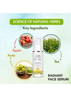 MITVANA Radiant Face Serum With Amla, Tea & Apple With Natural Vitamin C For Glowing, Bright& Youthful Skin| Fades Pigmentation|Reduces Fine Lines 30Ml  - Image 2