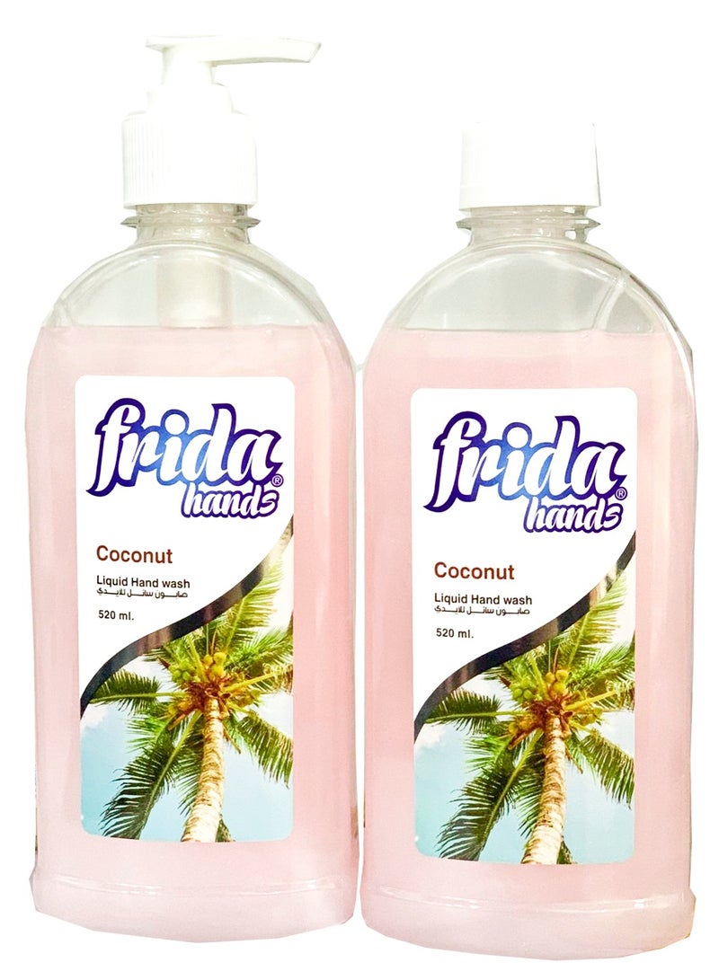 Frida Hands Coconut Liquid Hand Wash 1+1 520 Ml - Image 2