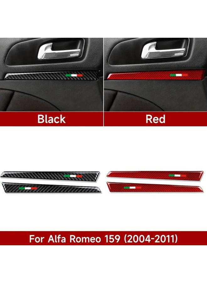 Carbon Fiber Door Trim Strip Black Fit For Alfa Romeo 159 2004 2011 - Image 2