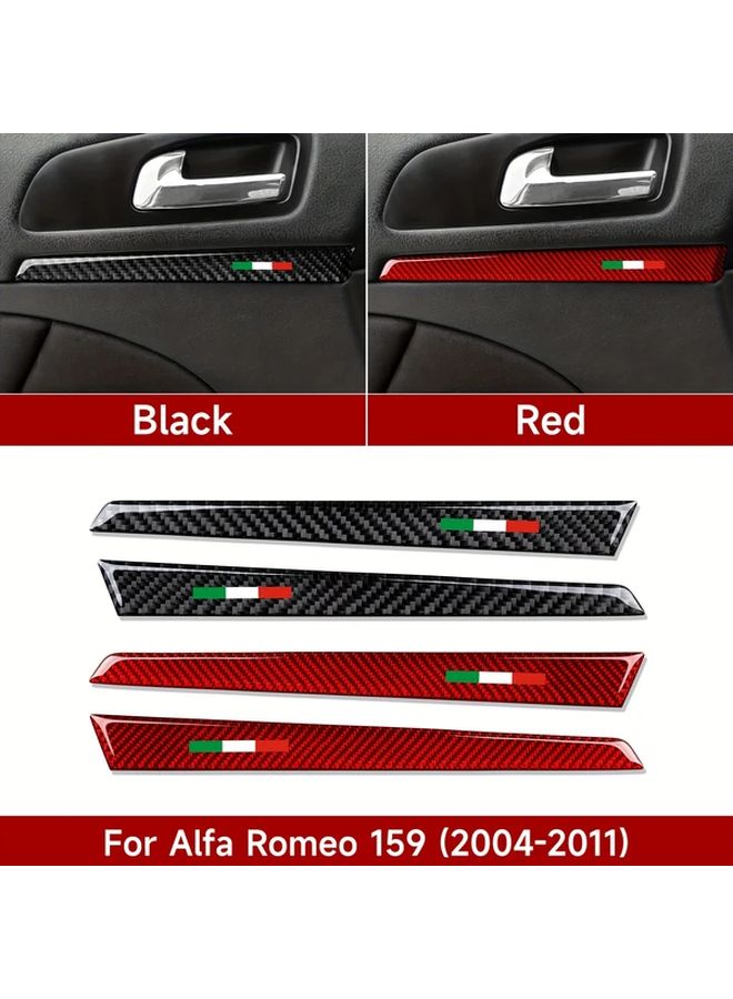 Carbon Fiber Door Trim Strip Black Fit For Alfa Romeo 159 2004 2011 - Image 1