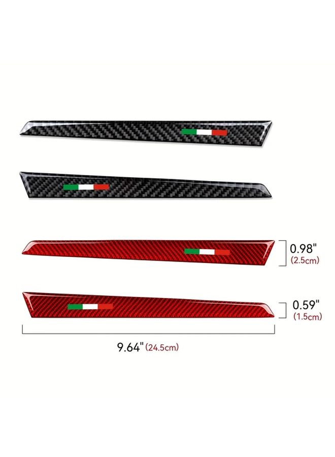 Carbon Fiber Door Trim Strip Black Fit For Alfa Romeo 159 2004 2011 - Image 3