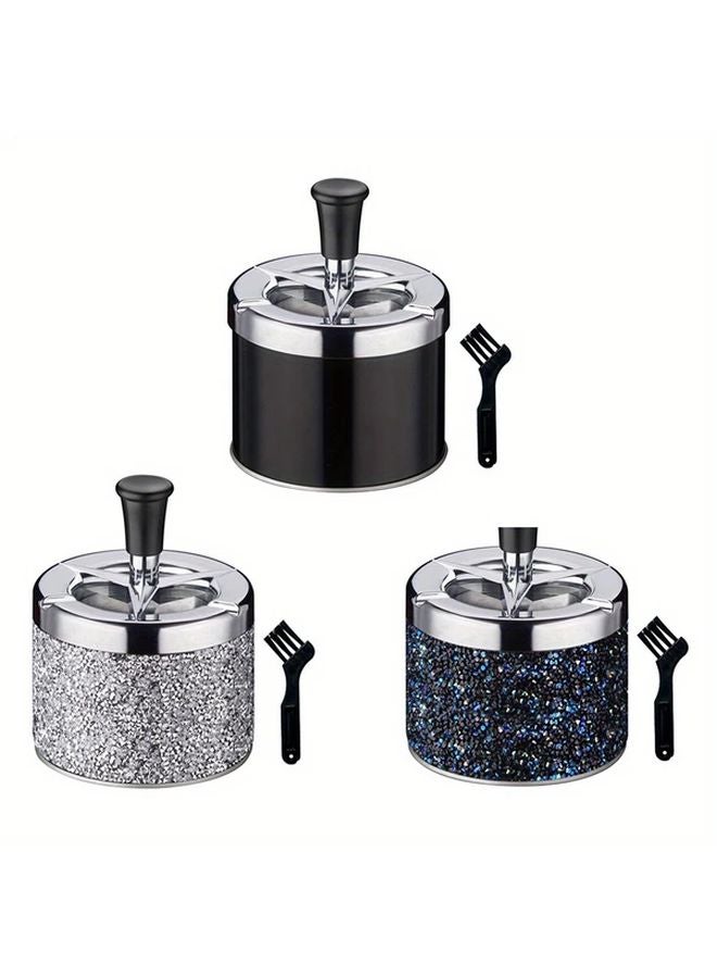 صينية رماد زرقاء دوارة مضادة للرياح ومضغوطة محمولة للمنزل والسيارة - Image 2