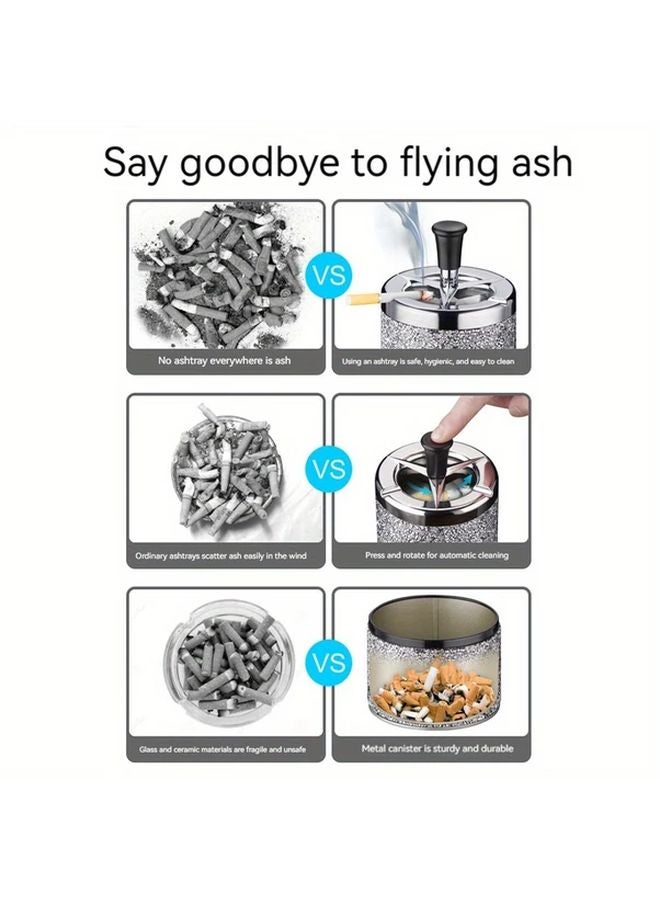 صينية رماد زرقاء دوارة مضادة للرياح ومضغوطة محمولة للمنزل والسيارة - Image 5